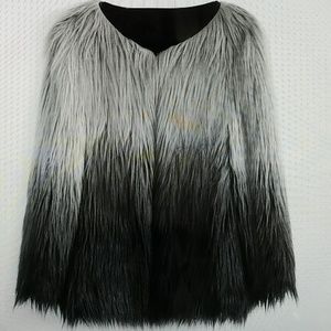 Chicwish Super Star Dip Dyed Faux Fur Coat